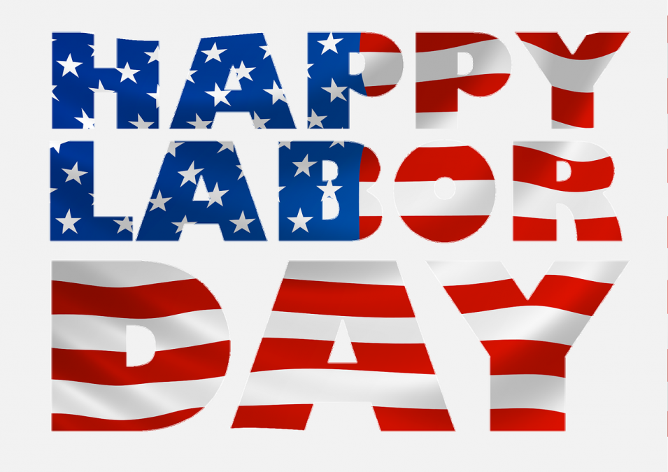 Happy Labor Day with American Flag